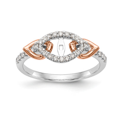 14K White Gold Diamond Peg Set Engagement Ring