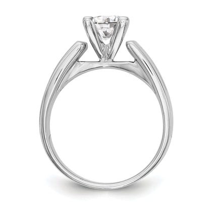 14K White Gold Diamond Peg Set CZ Engagement Ring