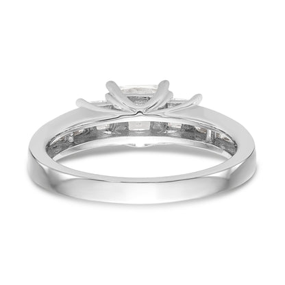 14K White Gold 3 Stone Simulated Diamond Engagement Ring