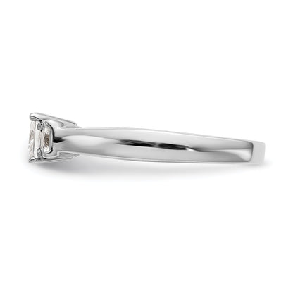14K White Gold 3 Stone Simulated Diamond Engagement Ring