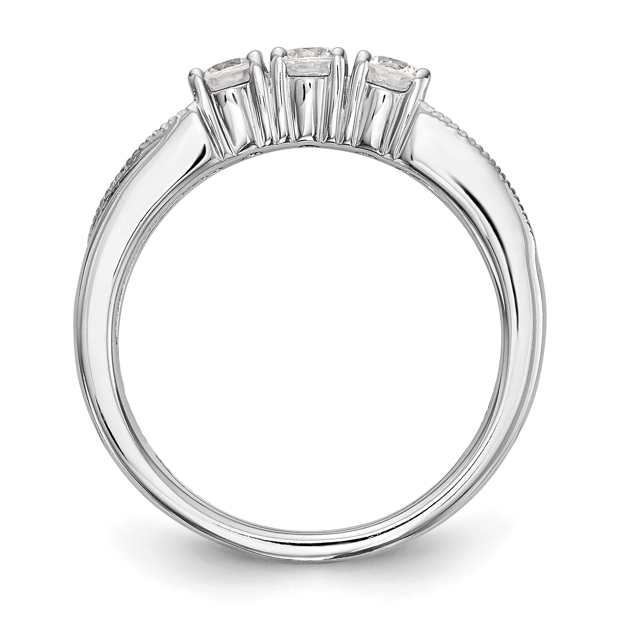 14K White Gold Diamond Wedding Band