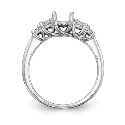 14K White Gold 5 Stone Simulated Diamond Engagement Ring