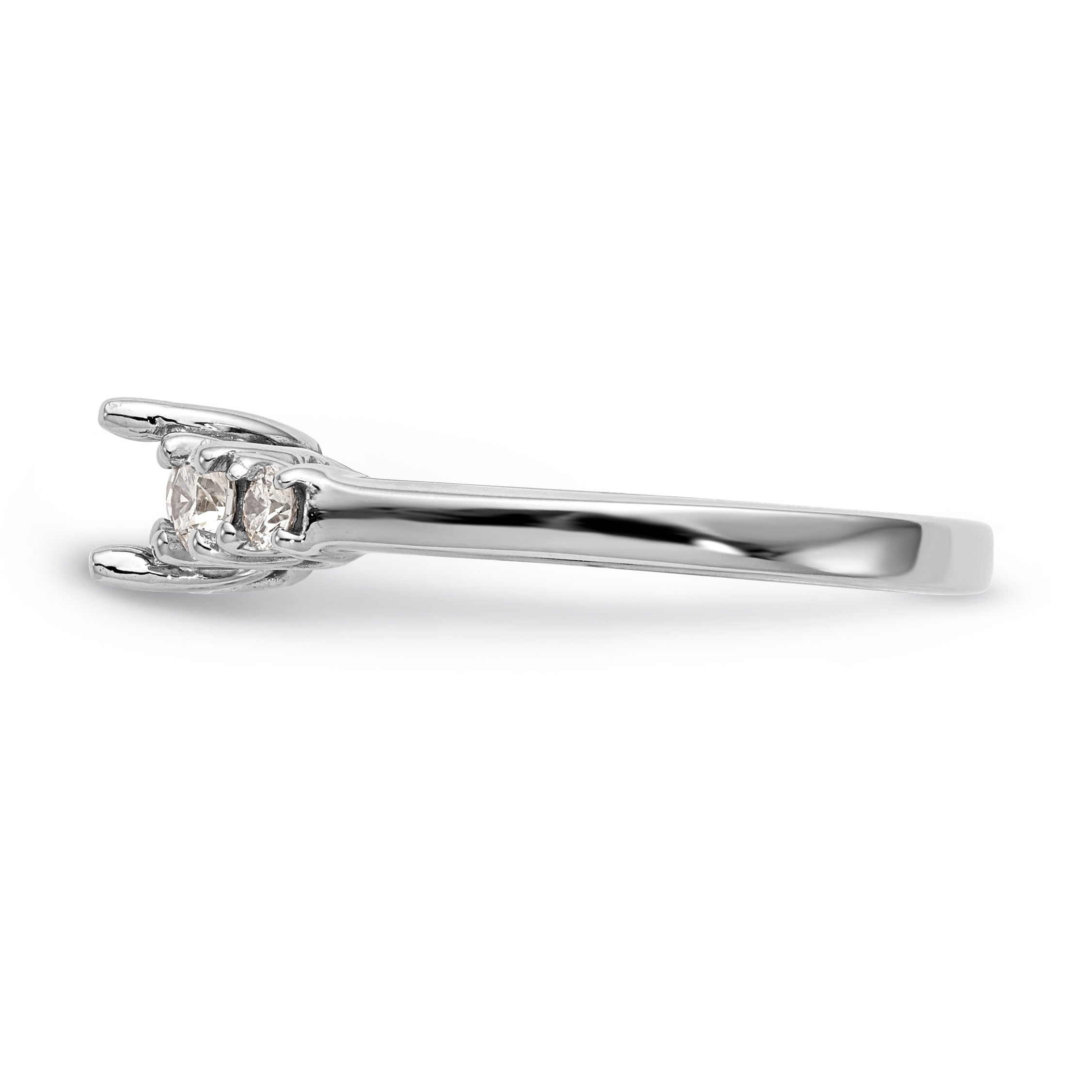 14K White Gold 5 Stone Simulated Diamond Engagement Ring