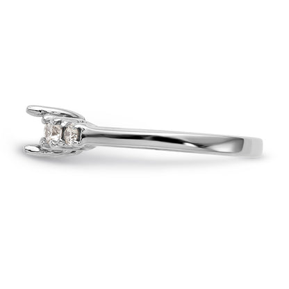 14K White Gold 5 Stone Simulated Diamond Engagement Ring
