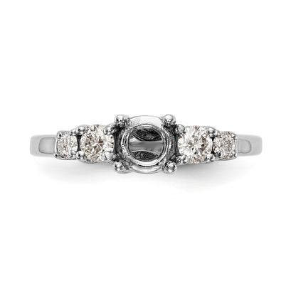 14K White Gold 5 Stone Simulated Diamond Engagement Ring
