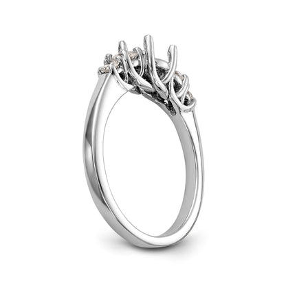 14K White Gold 5 Stone Simulated Diamond Engagement Ring