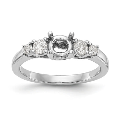 14K White Gold 5 Stone Simulated Diamond Engagement Ring
