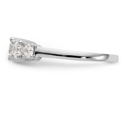 14K White Gold 5 Stone Simulated Diamond Engagement Ring