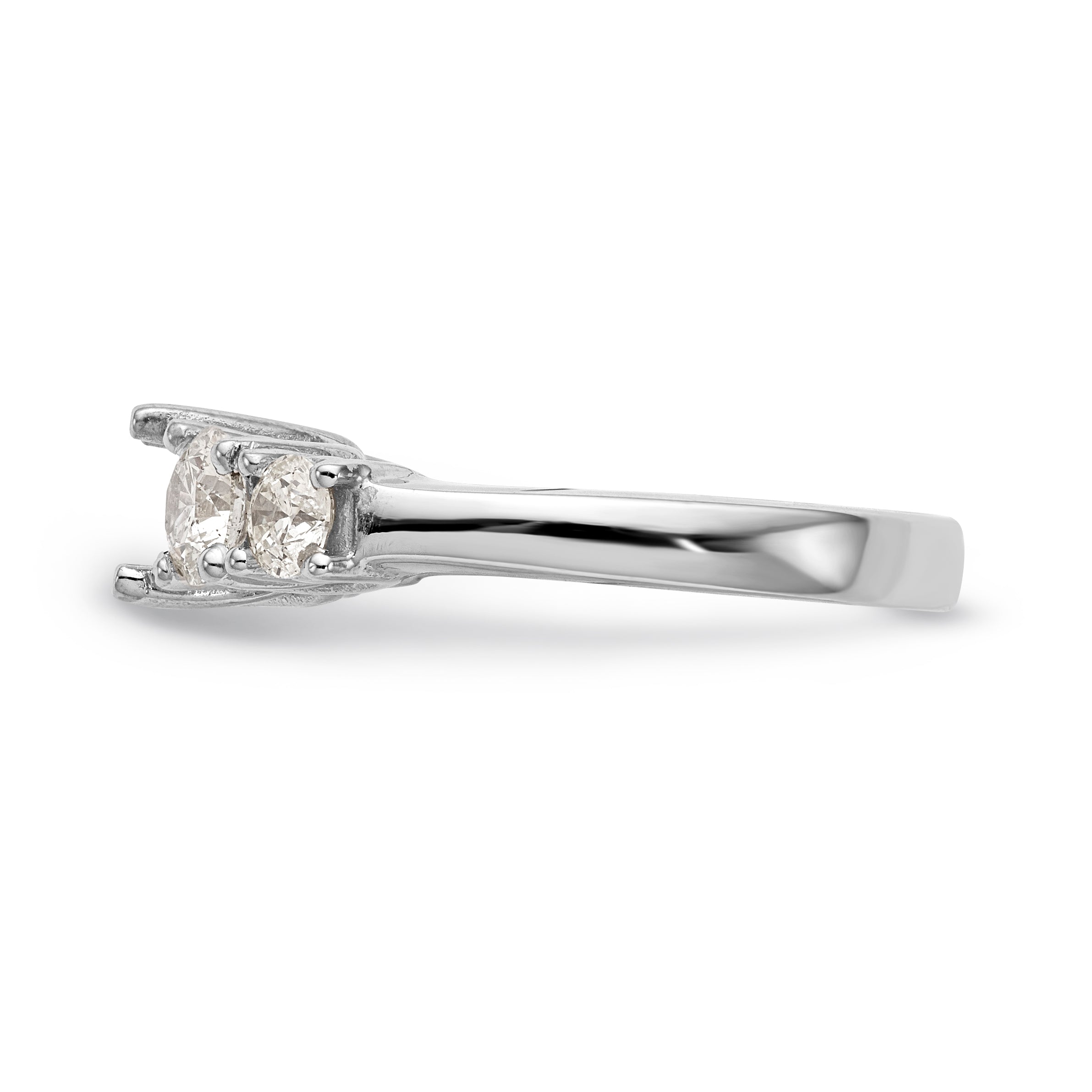 14K White Gold 5 Stone Simulated Diamond Engagement Ring