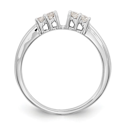 14K White Gold 5 Stone Diamond Peg Set CZ Engagement Ring