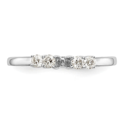 14K White Gold 5 Stone Diamond Peg Set CZ Engagement Ring