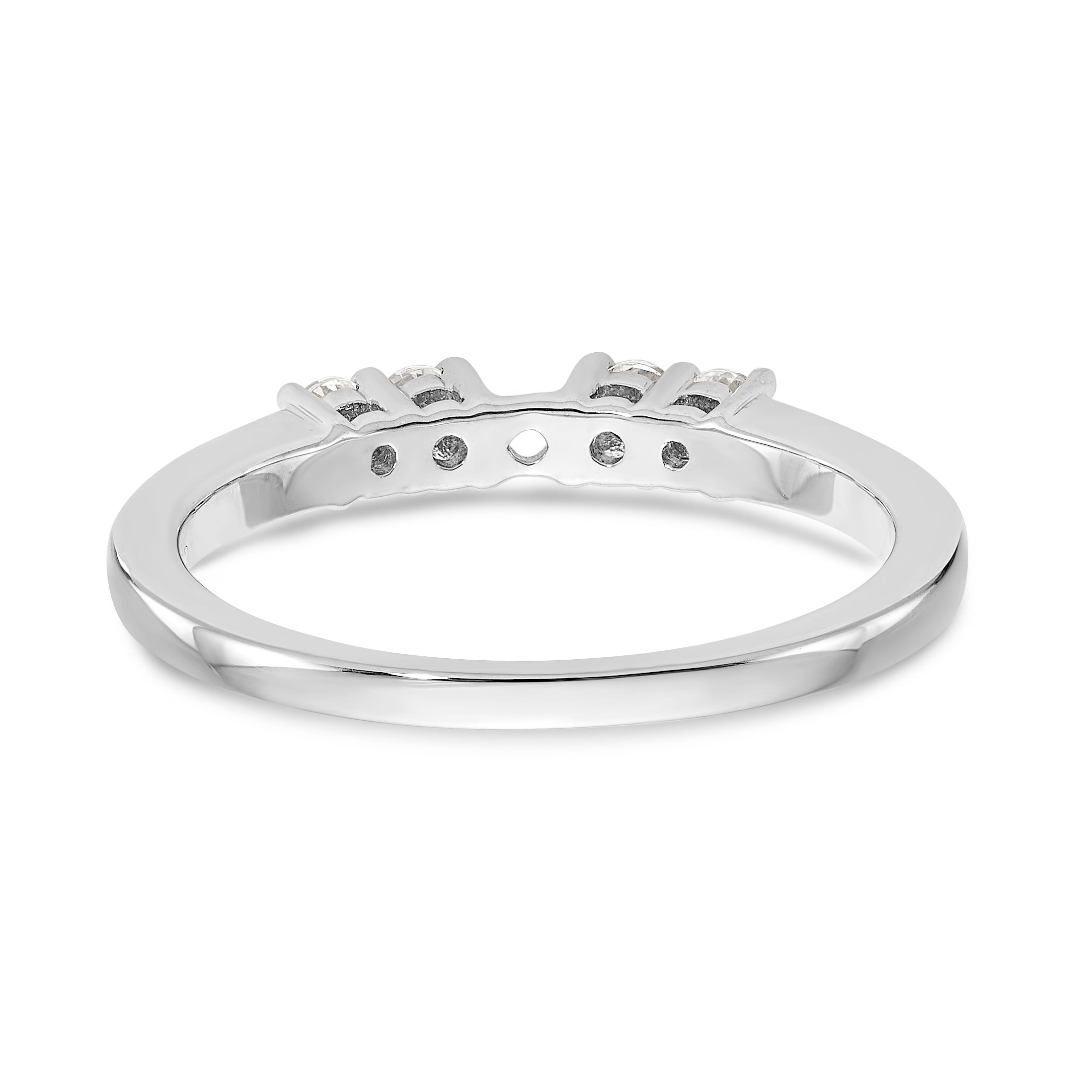 14K White Gold 5 Stone Diamond Peg Set CZ Engagement Ring