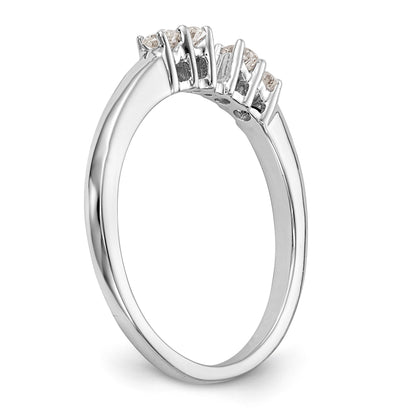 14K White Gold 5 Stone Diamond Peg Set CZ Engagement Ring