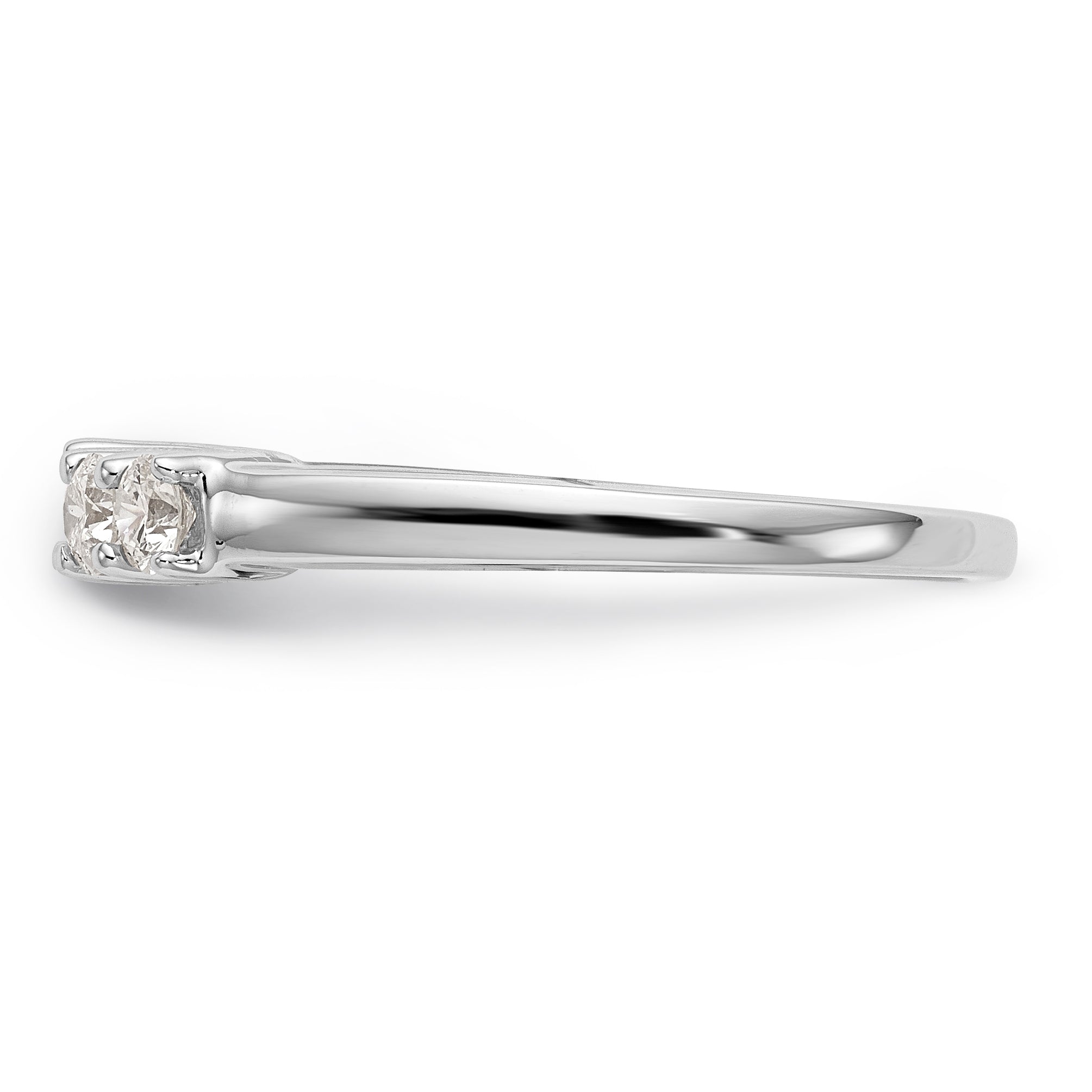 14K White Gold 5 Stone Diamond Peg Set Engagement Ring