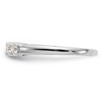 14K White Gold 5 Stone Diamond Peg Set Engagement Ring
