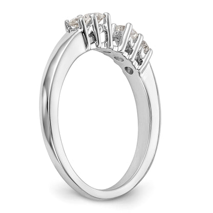 14K White Gold 5 Stone Diamond Peg Set Engagement Ring