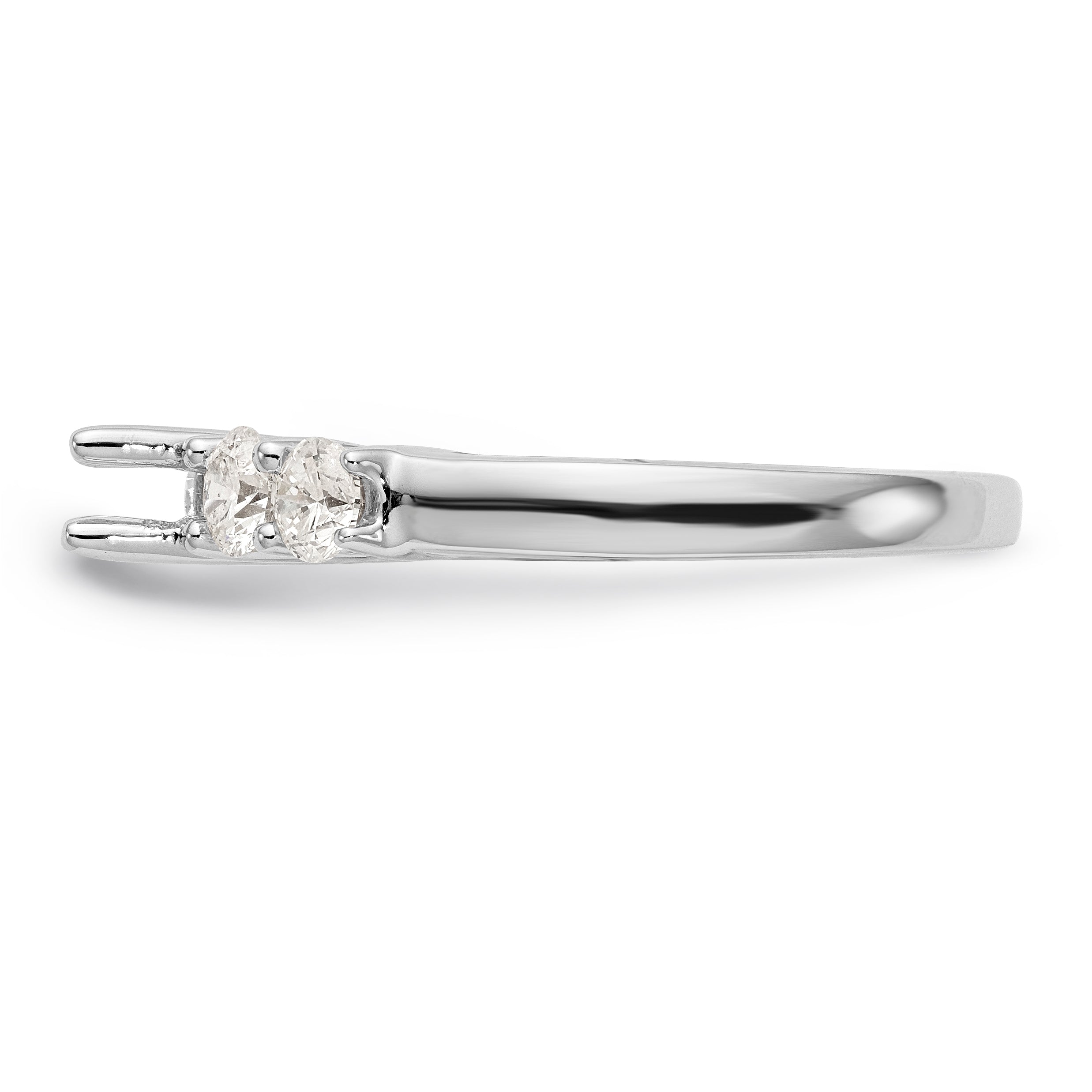 14K White Gold 5 Stone Diamond Engagement Ring