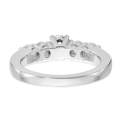 14K White Gold 5 Stone Diamond Engagement Ring