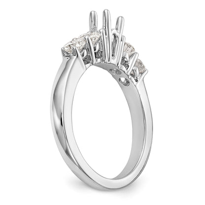 14K White Gold 5 Stone Diamond Engagement Ring