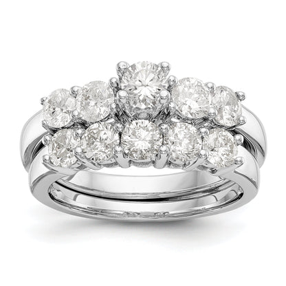 14K White Gold 5 Stone Diamond Engagement Ring