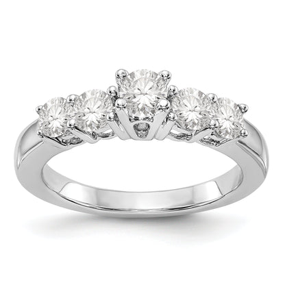 14K White Gold 5 Stone Diamond Engagement Ring