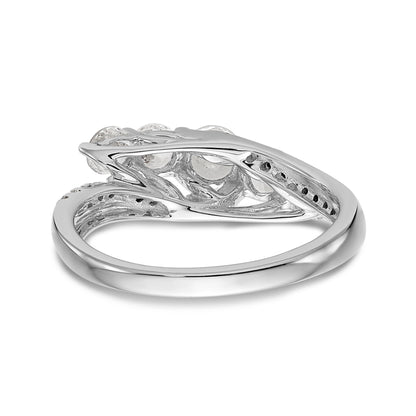 14K White Gold 5 Stone Simulated Diamond Engagement Ring