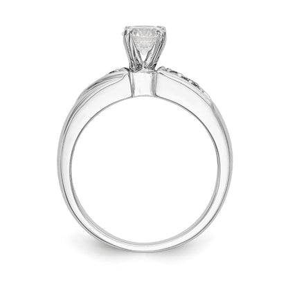 14K White Gold Round Simulated Diamond Trio Engagement Ring