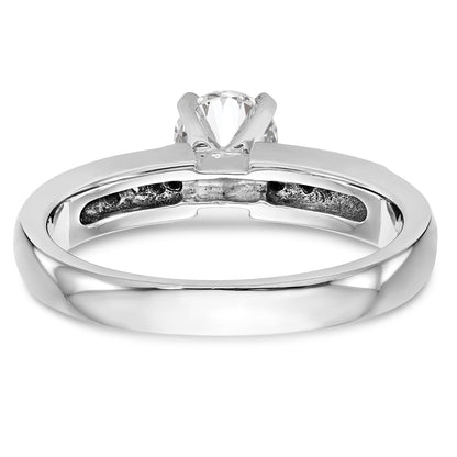 14K White Gold Round Simulated Diamond Trio Engagement Ring