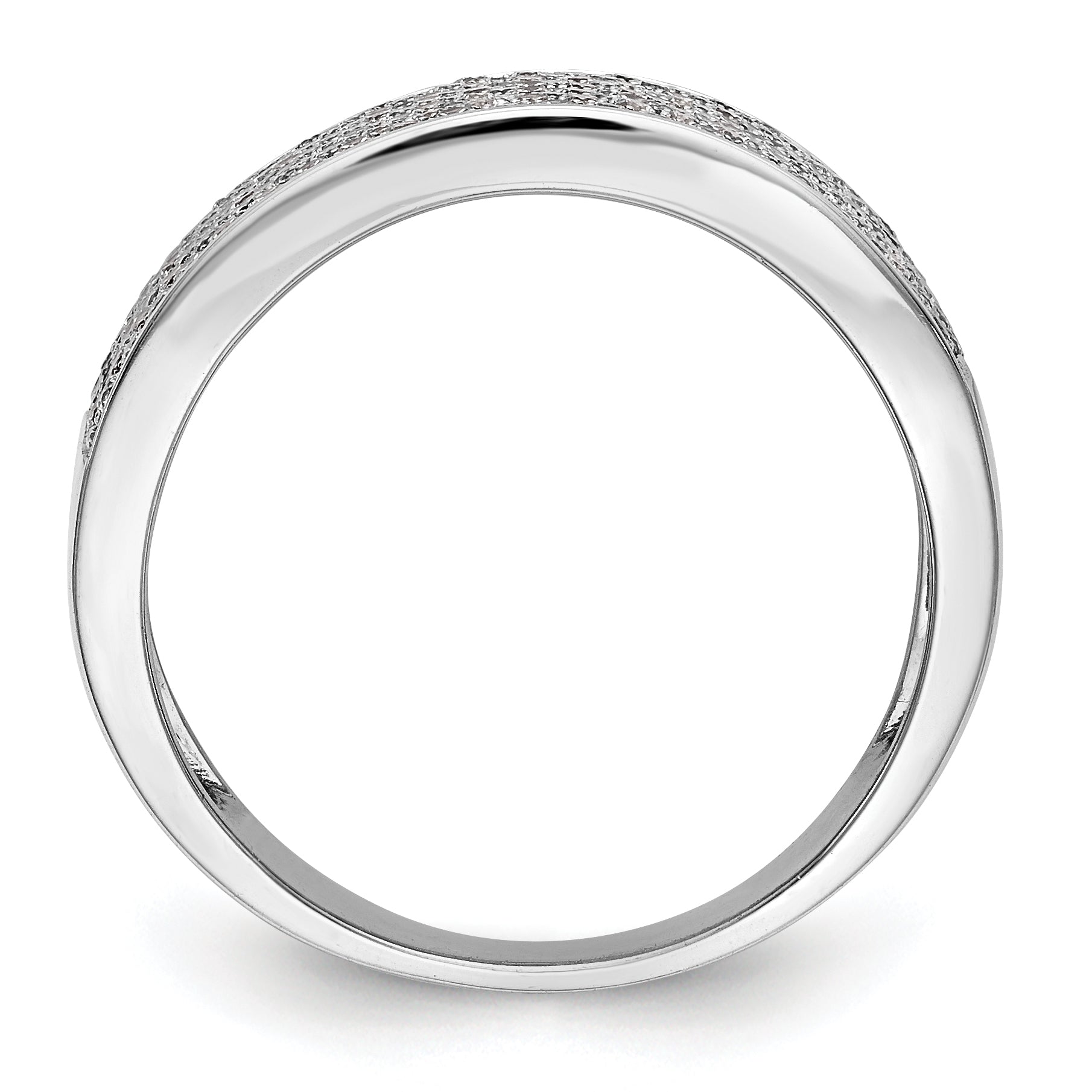 14K White Gold Micro Pave Diamond Band