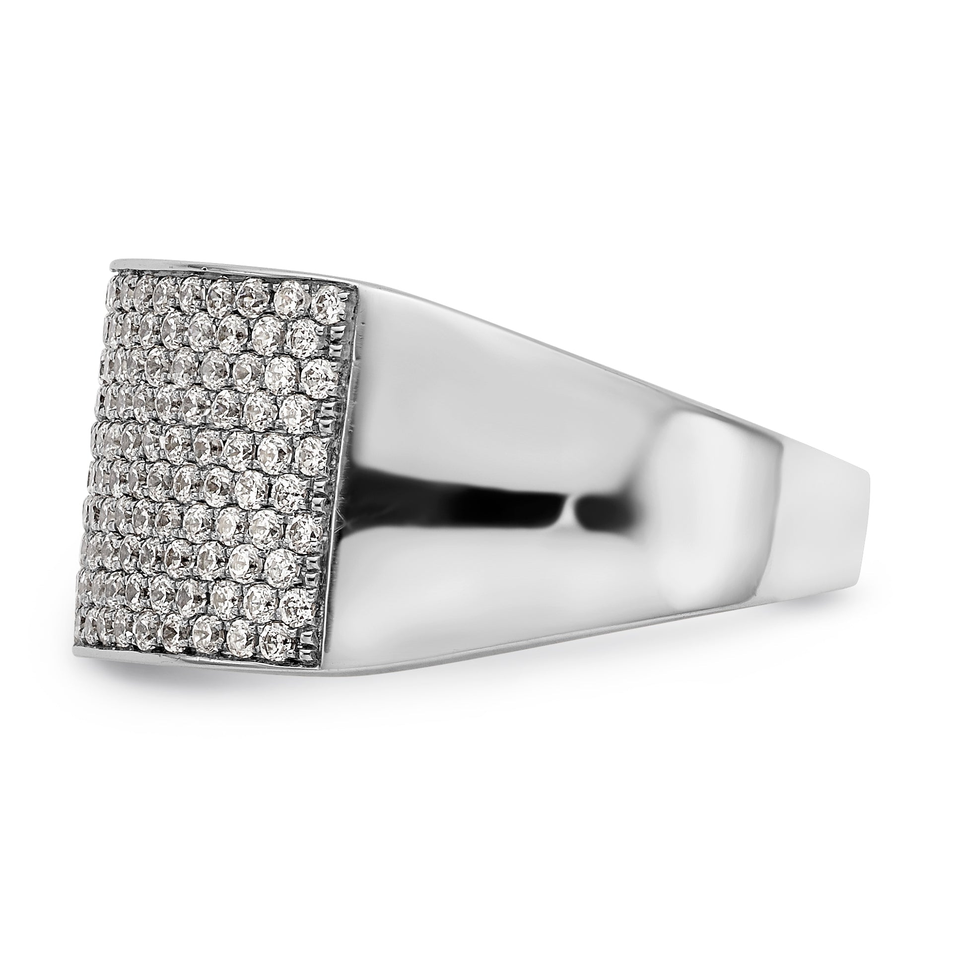 14K White Gold Micro Pave Diamond Band