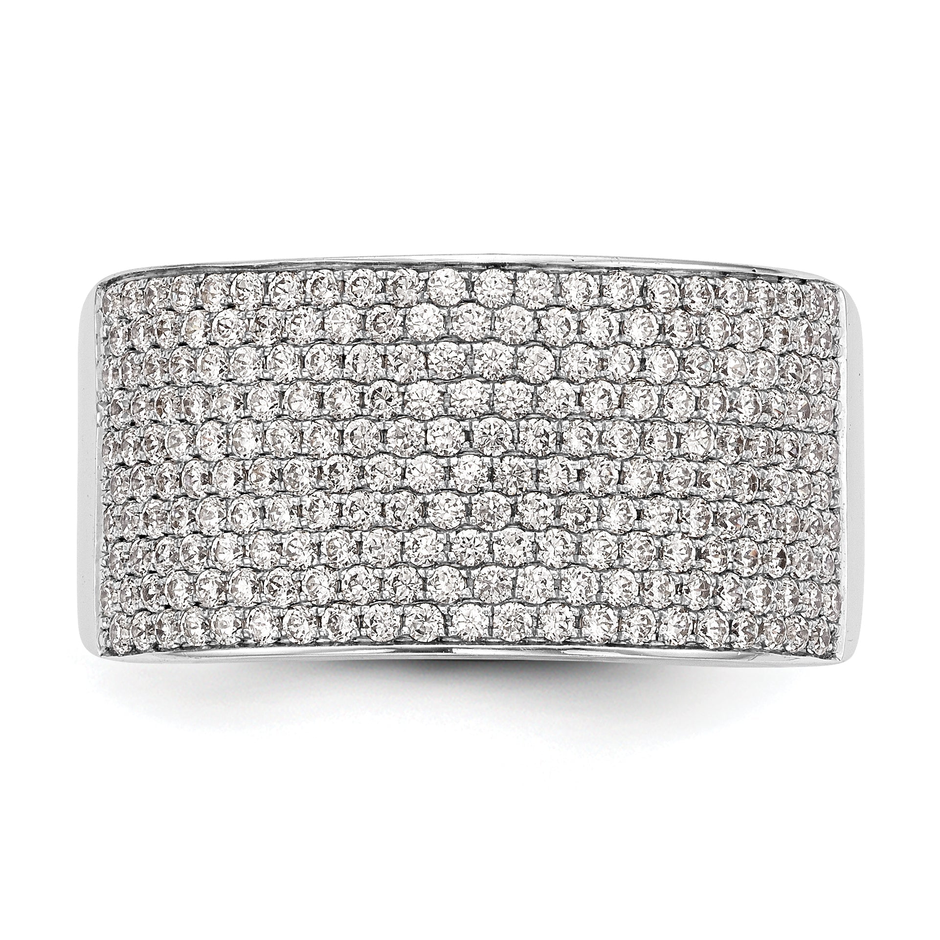 14K White Gold Micro Pave Diamond Band