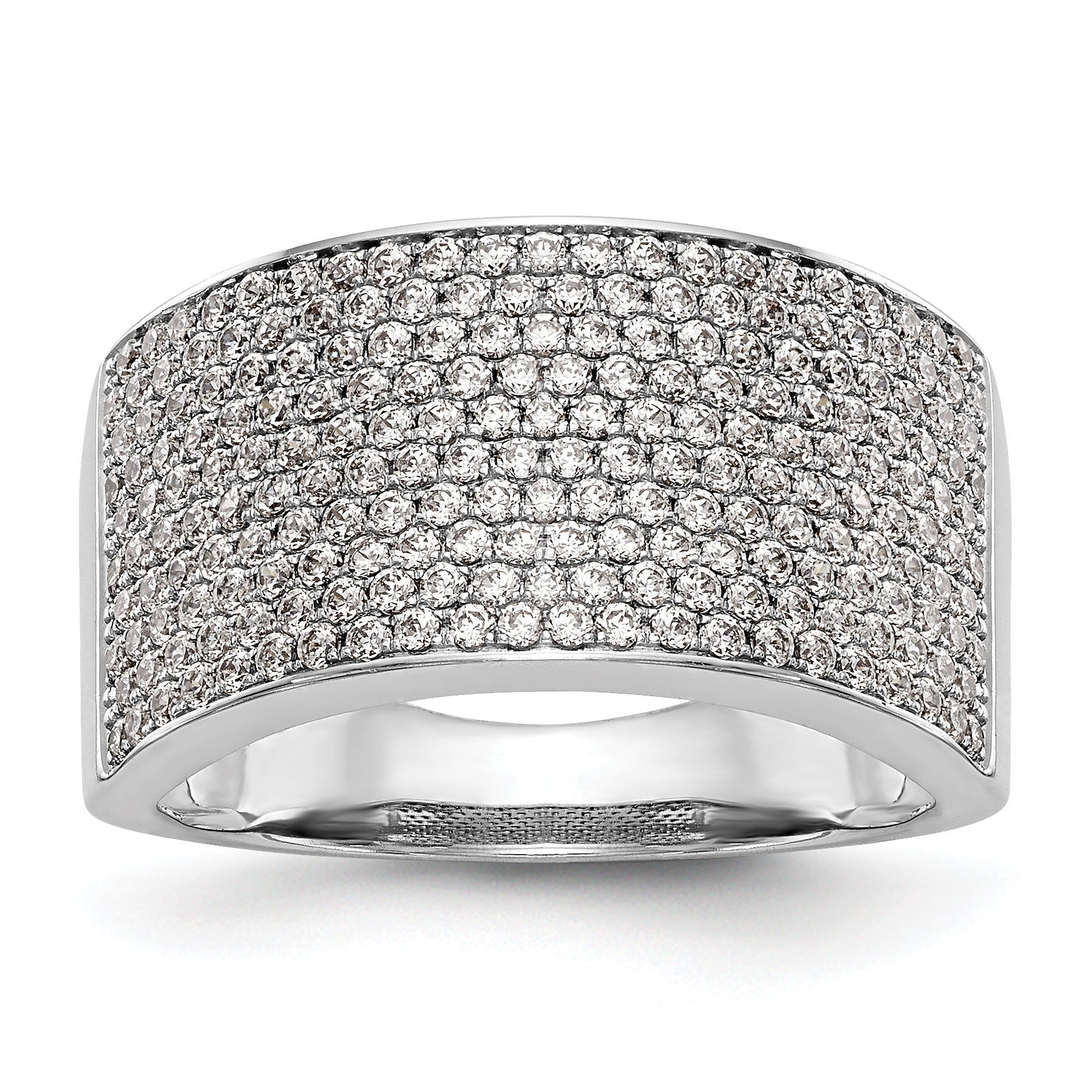 14K White Gold Micro Pave Diamond Band