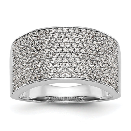 14K White Gold Micro Pave Diamond Band