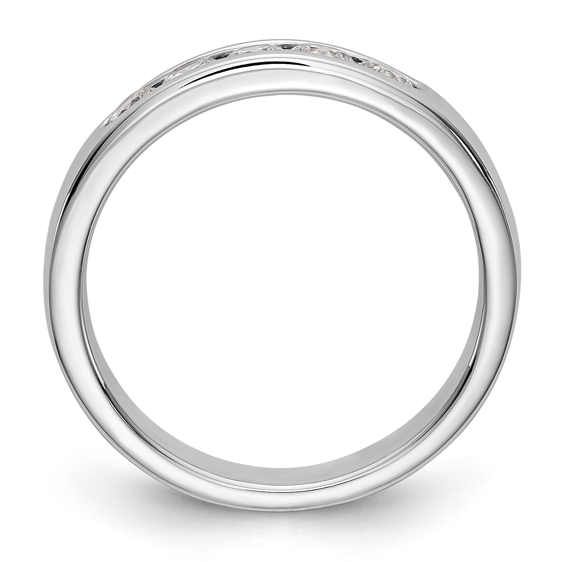 14K White Gold 5 Stone Diamond Channel Band