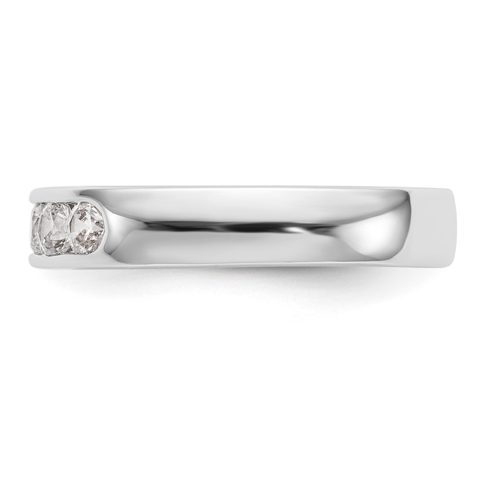 14K White Gold 5 Stone Diamond Channel Band