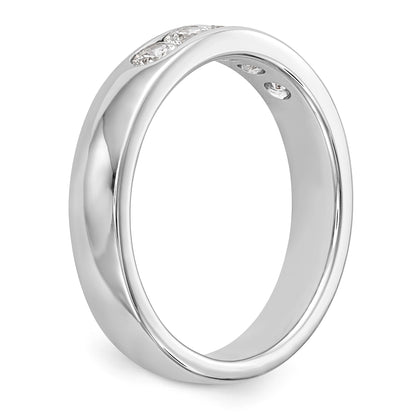 14K White Gold 5 Stone Diamond Channel Band