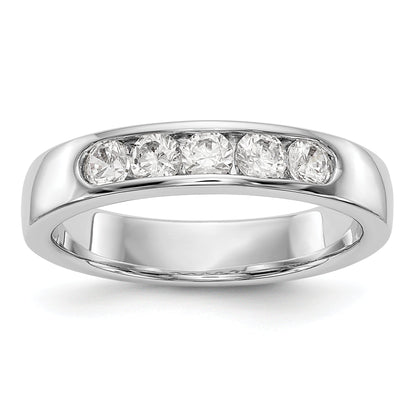 14K White Gold 5 Stone Diamond Channel Band