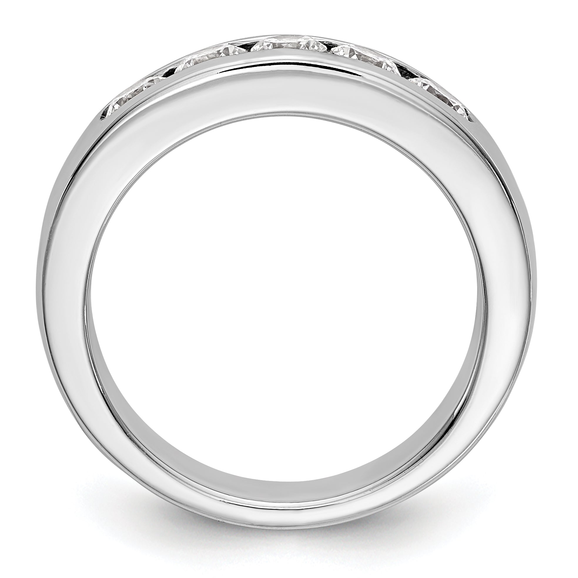 14K White Gold 5 Stone Diamond Channel Band