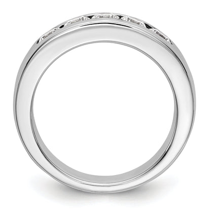 14K White Gold 5 Stone Diamond Channel Band