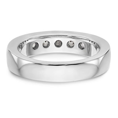 14K White Gold 5 Stone Diamond Channel Band