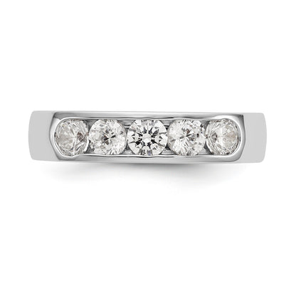 14K White Gold 5 Stone Diamond Channel Band