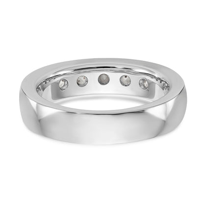 14K White Gold 5 Stone Diamond Channel Band