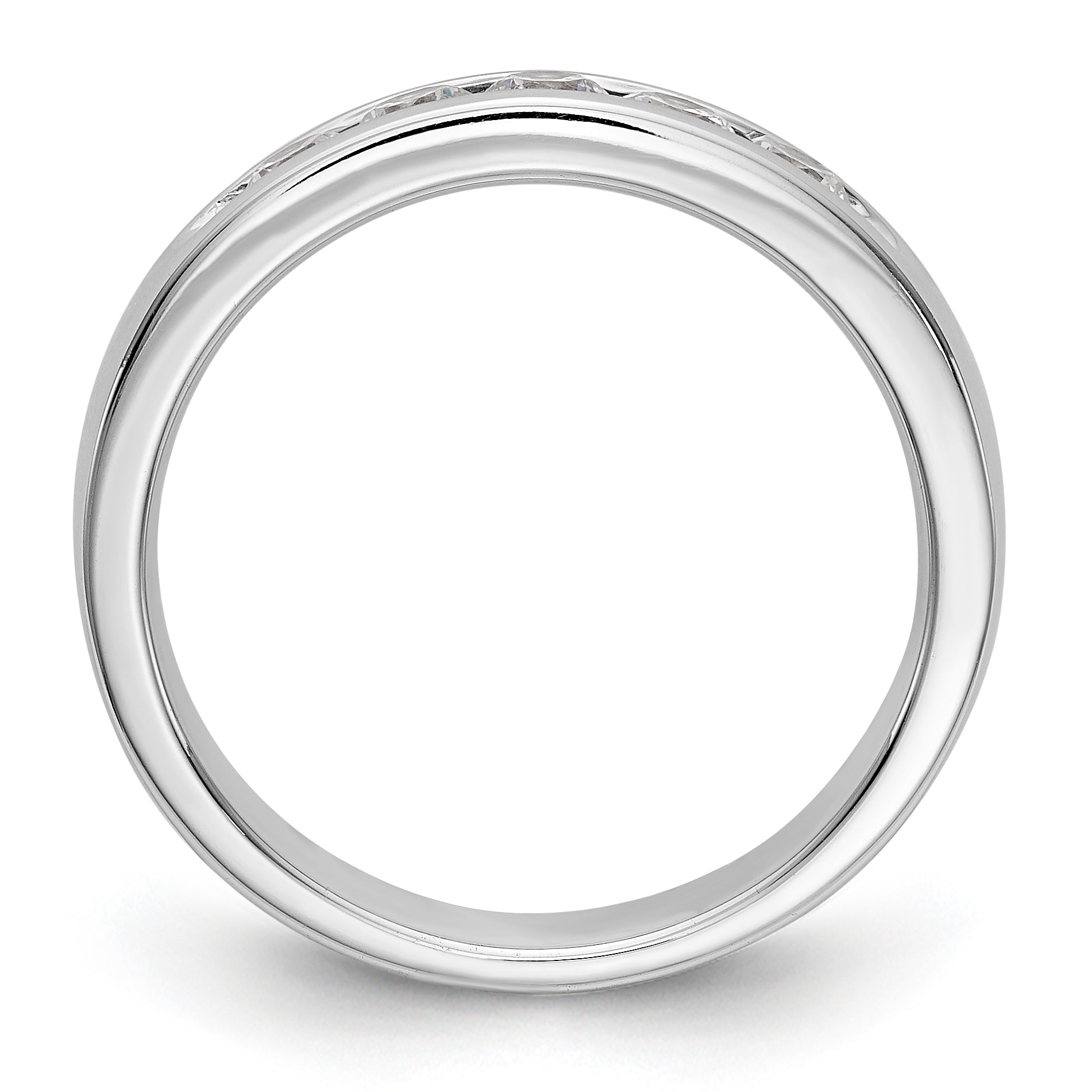 14K White Gold 5 Stone Diamond Channel Band
