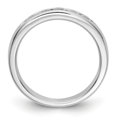 14K White Gold 5 Stone Diamond Channel Band