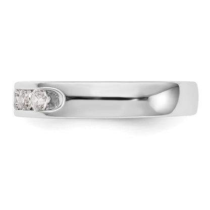 14K White Gold 5 Stone Diamond Channel Band