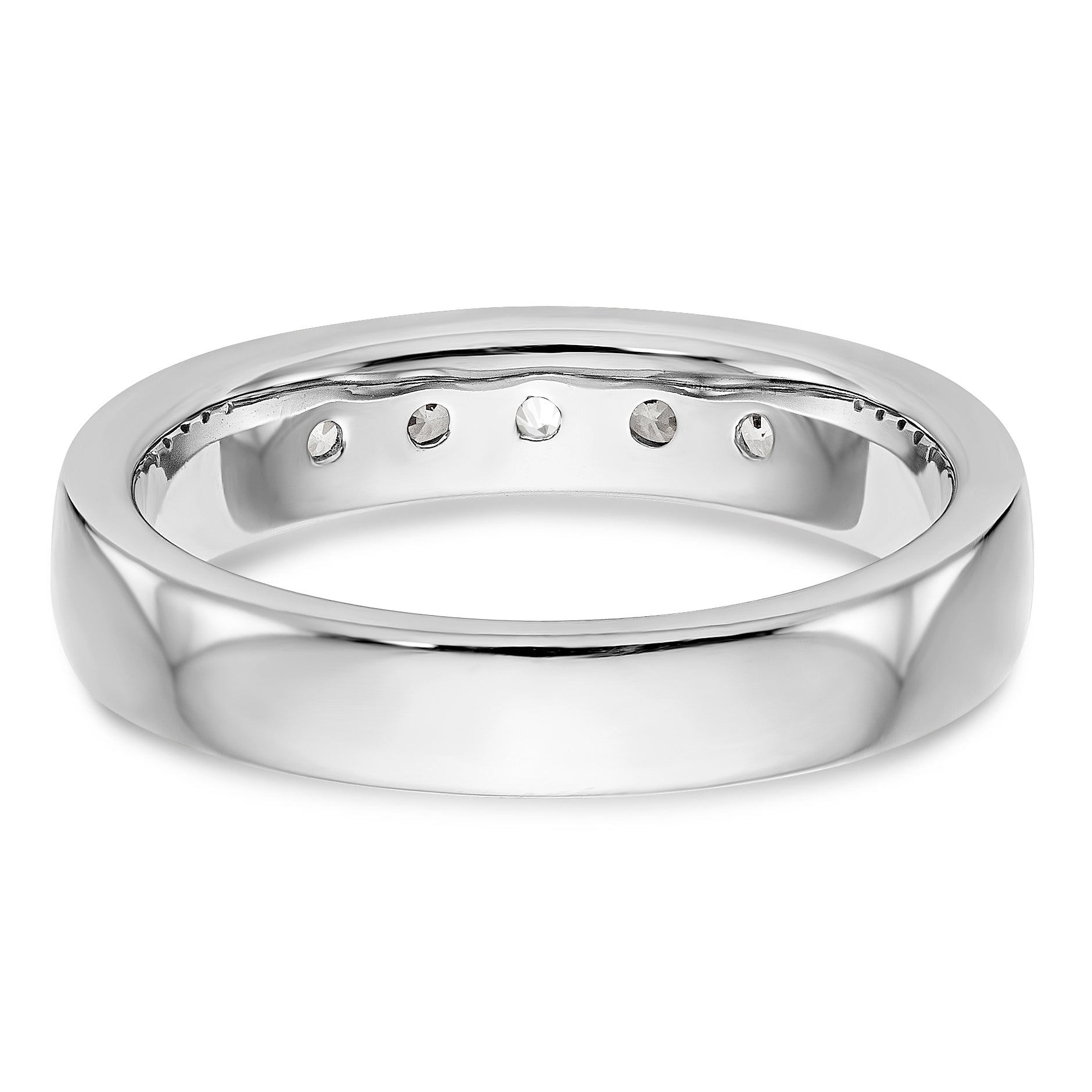 14K White Gold 5 Stone Diamond Channel Band