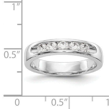 14K White Gold 5 Stone Diamond Channel Band