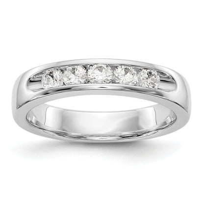14K White Gold 5 Stone Diamond Channel Band