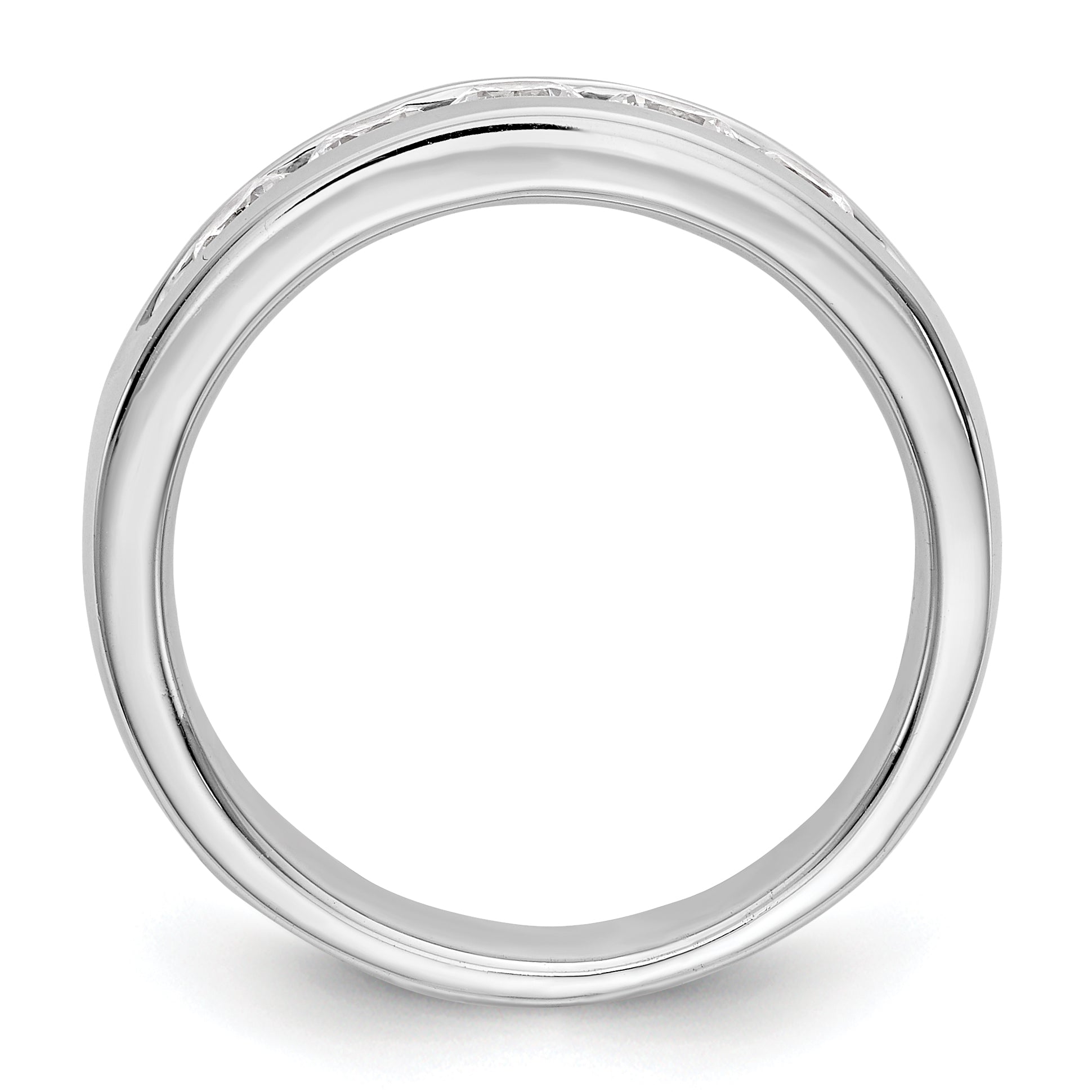 14K White Gold 5 Stone Diamond Channel Band
