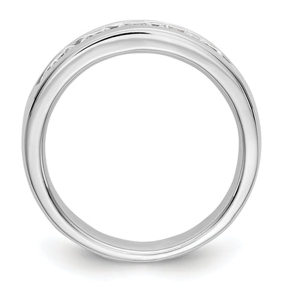 14K White Gold 5 Stone Diamond Channel Band